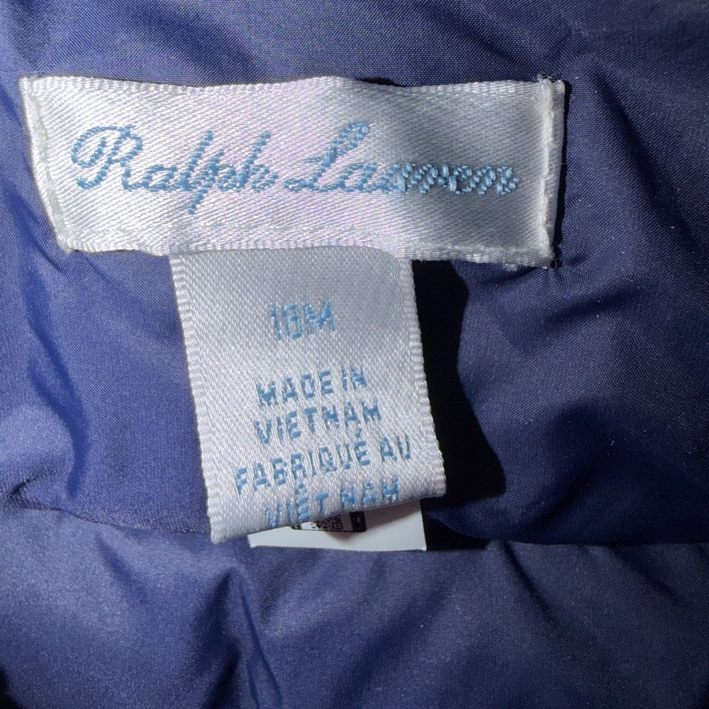 Ralph Lauren Kids Navy Blue Puffer Jacket Hooded Coat Size 18 Months - Picture 6 of 11